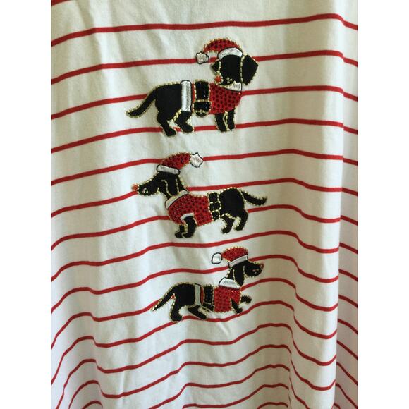 Coral Bay Christmas Puppy Tee Shirts 3 quarter sleeve lot of 2 - Picture 3 of 9